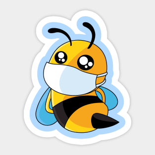 face mask bee coronavirus covid Sticker